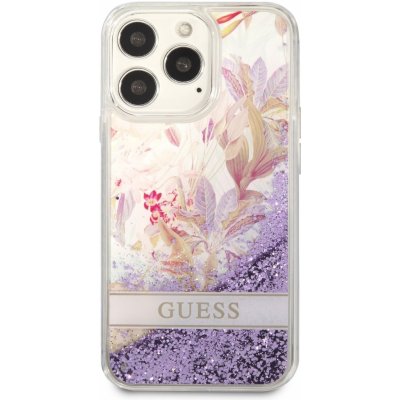 Guess Liquid Glitter Flower iPhone 13 Pro Purple – Zboží Mobilmania