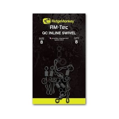 RidgeMonkey Obratlík RM-Tec Quick Change Inline Swivel vel.8 8ks – Zboží Mobilmania
