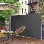SONGMICS Boční markýza zatahovací tmavě šedá 160x450 cm – Sleviste.cz