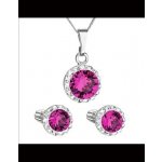 Swarovski sada šperků s krystaly náušnice a přívěsek růžové kulaté 39352.3 fuchsia – Hledejceny.cz