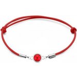 Nubis stříbrný textilní s kamenem Crystals from Swarovski Light Siam SX128-LS – Zboží Mobilmania