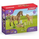 Schleich 42432 Set hříbě a Quarter kůň se štěňátkem a doplňky