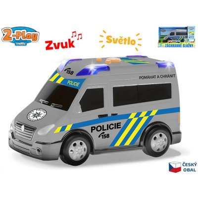 Mikro Trading 2-Play Traffic policie CZ design 13,5 cm volný chod se světlem a zvukem