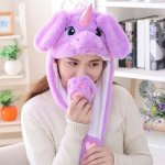 peckahracky Jednorožec svítící plyšová čepice s pohyblivýma ušima : modrá – Zboží Mobilmania