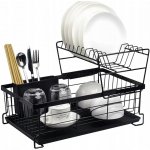 ODKAPÁVAČ NA NÁDOBÍ S PODLOŽKOU, DVOUÚROVŇOVÝ, VELKÝ - SUŠÁK NA KUCHYŇSKOU LINKU – Zboží Dáma