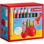 Stabilo 880/15-01 Woody 3 v 1 pastelky ve stojánku na stůl sada s ořezávátkem, – Zboží Dáma