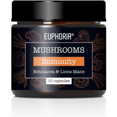 Euphoria Euphoria, Houbové kapsle Immunity, Echinacea & Lions Mane 30 kapslí – Hledejceny.cz