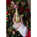 Clayre & Eef Zelená vánoční skleněná ozdoba láhev šampaňské Champagne Ø 4*12 cm – Hledejceny.cz