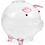 Verk 27693 Skleněná pokladnička prasátko s růžovými detaily – Sleviste.cz