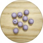 Silikonový korálek 15mm - kulatý Barva korálků: Bledě fialová – Zboží Mobilmania