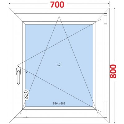 SMART Plastové okno 70x80, Otevíravé a sklopné – Zbozi.Blesk.cz