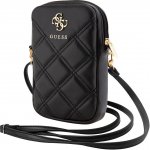 Guess PU Quilted 4G Metal Logo Wallet Phone Bag Zipper černé – Zboží Živě