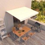 VidaXL Ručně zatahovací markýza 450 x 350 cm krémová – Zboží Mobilmania