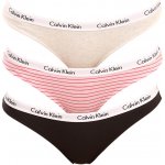 Calvin Klein 3PACK dámské kalhotky vícebarevné QD3588WW5A šedá – Hledejceny.cz