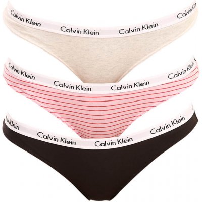 Calvin Klein 3PACK dámské kalhotky vícebarevné QD3588WW5A šedá – Hledejceny.cz