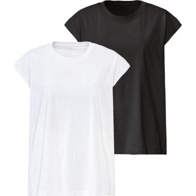 esmara Dámské triko, 2 kusy černá/bílá – Zboží Mobilmania