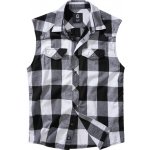 Brandit košile Checkshirt sleeveless bílá černá