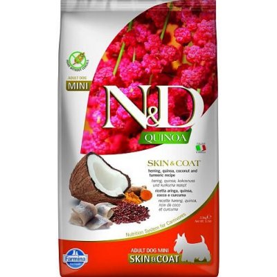 N&D Quinoa Dog Adult Mini Skin & Coat Grain Free Herring & Coconut 0,8 kg – Zboží Mobilmania