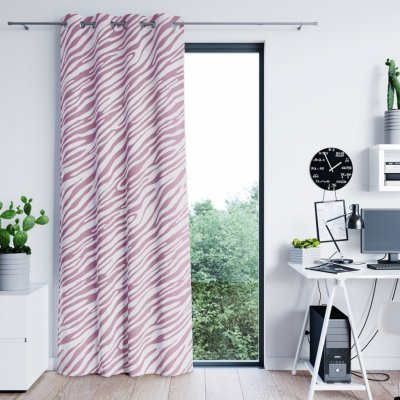 Závěs AmeliaHome Fun s průchodkami 140x250 fialový/bílý – Zboží Mobilmania