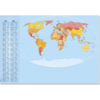 Sigel HO440 psací podložka mapa světa kalendář na 2 roky vícebarevná 595 mm x 410 mm – Zboží Mobilmania