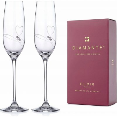 Swarovski Diamante sklenice na šampaňské Romance s kamínky 2 x 200 ml – Zboží Dáma