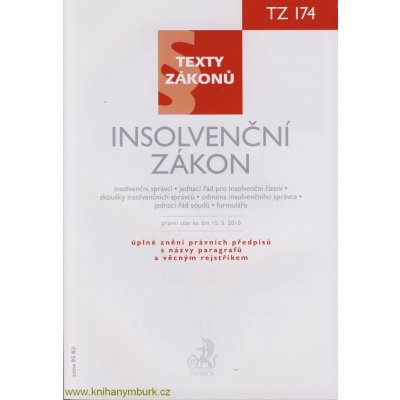 Insolvenční zákon, právní stav ke dni 15. 5. 2010 – Hledejceny.cz