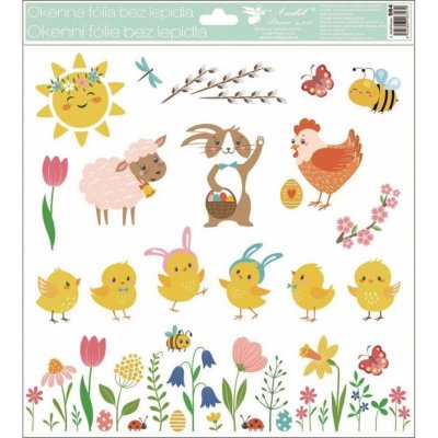 Okenní fólie mix se sluníčkem a kuřátky 30x33,5 cm ovečka a slepička – Hledejceny.cz