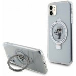 Karl Lagerfeld Ringstand Karl and Choupette MagSafe Apple iPhone 11 bílé – Zboží Mobilmania