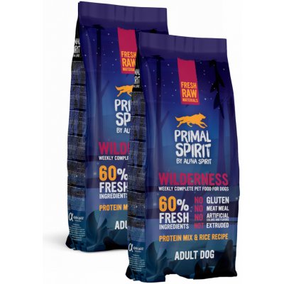 Primal Spirit Dog 60% Wilderness 2 x 12 kg – Hledejceny.cz