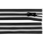 Voděodolný zip No 7 délka 18 cm, 20 cm spirálový reflexní - 1 (18 cm) černá – Hledejceny.cz