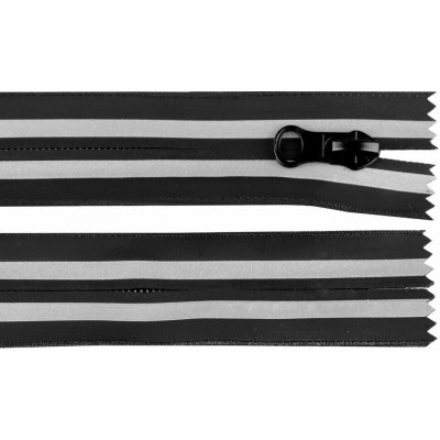 Voděodolný zip No 7 délka 18 cm, 20 cm spirálový reflexní - 1 (18 cm) černá – Hledejceny.cz