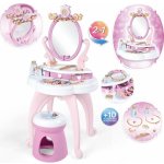 Smoby Kosmetický stolek Disney Princess 2in1 Hairdresser a židle s 10 zkrášlovacími doplňky 94 cm výška – Zboží Dáma