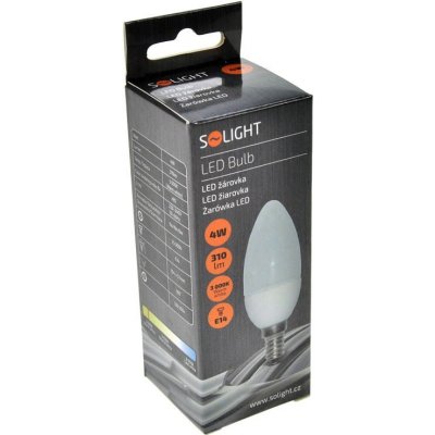 Solight LED žárovka Candle C37 4W, 340lm, E14, teplá bílá