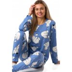 Modré dámské z bavny s celoplošným vzorem medvědů 1B2320 modrá S – Hledejceny.cz