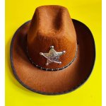 Klobouk kovbojský Šerif hnědý – Sleviste.cz