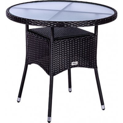 Stilista M90619 Odkládací stolek, 80 x 80 x 75 cm, polyratan, černý