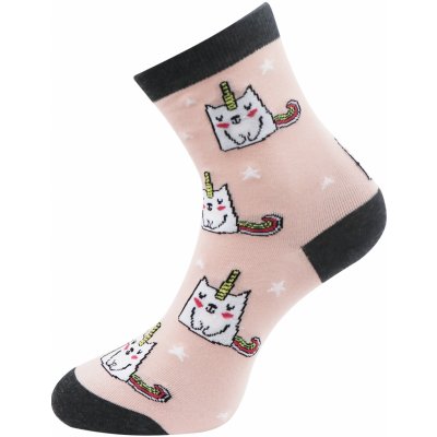 Biju dámské ponožky s potiskem UNICORN CAT NP6322 9001482-4 9001482CH růžové – Hledejceny.cz