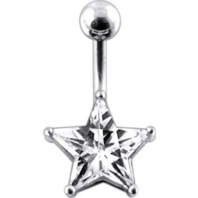 Šperky4U stříbrný piercing do pupíku hvězda BP01019-C – Zboží Mobilmania
