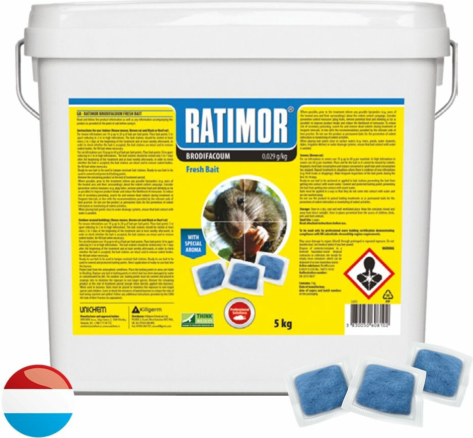 UNICHEM RATIMOR měkká návnada Brodifacoum 5 kg
