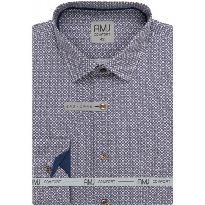 AMJ pánská košile dlouhý rukáv slim fit Comfort VDSBR 1420 – Zboží Dáma