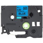 Kompatibilní páska Brother TZ-FX521 / TZe-FX521, 9mm x 8m, flexi, černý tisk / modrý podklad – Hledejceny.cz