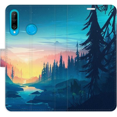 Pouzdro iSaprio Flip s kapsičkami na karty - Magical Landscape Huawei P30 Lite – Zboží Mobilmania