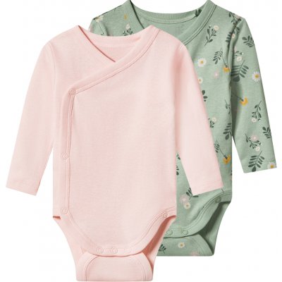 Lupilu Dětské zavinovací body s BIO bavlnou 2 kusy světle růžová zelená – Sleviste.cz