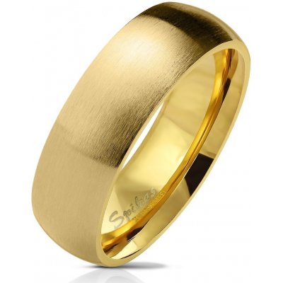 Šperky Eshop prsten z chirurgické oceli zlaté barvy matný zaoblený povrch AB37.13