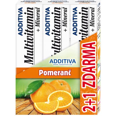Additiva sada Multivitamin 2+1 mineral pomeranč šumivé tablety 3 x 20 ks – Hledejceny.cz