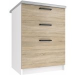 Belini spodní se zásuvkami 60 cm dub sonoma s pracovní deskou TOR SDSZ60/1/WT/DS/0/B1 – Zboží Dáma