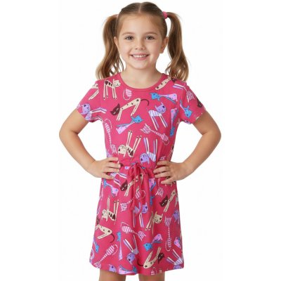 BAVLNĚNÉ DÍVČÍ ŠATY S KOČMAMI NOVINKA Tmavě růžová – Zbozi.Blesk.cz