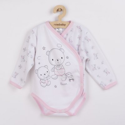 NEW BABY Kojenecké celorozepínací body New Baby Bears růžové – Zboží Dáma