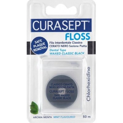 Curasept černá dentální páska s chlorhexidinem Mint 50 m – Zboží Mobilmania