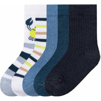 Lupilu Chlapecké ponožky s BIO bavlnou, 5 párů bílá / navy modrá